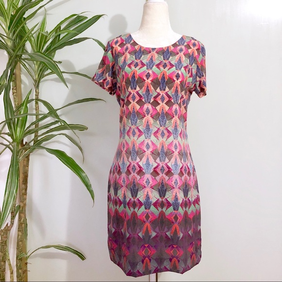 Kachel Geometric Diamond Scope Silk Shift Dress - Picture 2 of 8